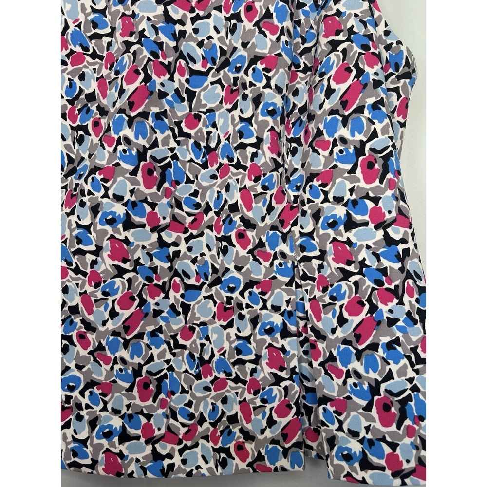 Nine West Blue Pink Gray Geometric Sleeveless Top Size 22 Stretch Tailored - Picture 3 of 8